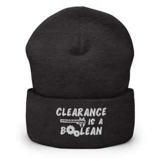 Clearance is a Boolean Cuffed Beanie